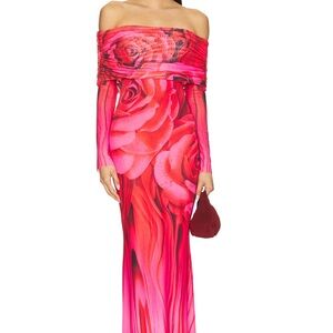 AFRM Red Floral Long Sleeve Dress